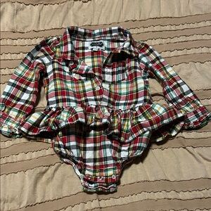 Mud Pie Plaid Ruffle Dress - Red, Green, Yellow